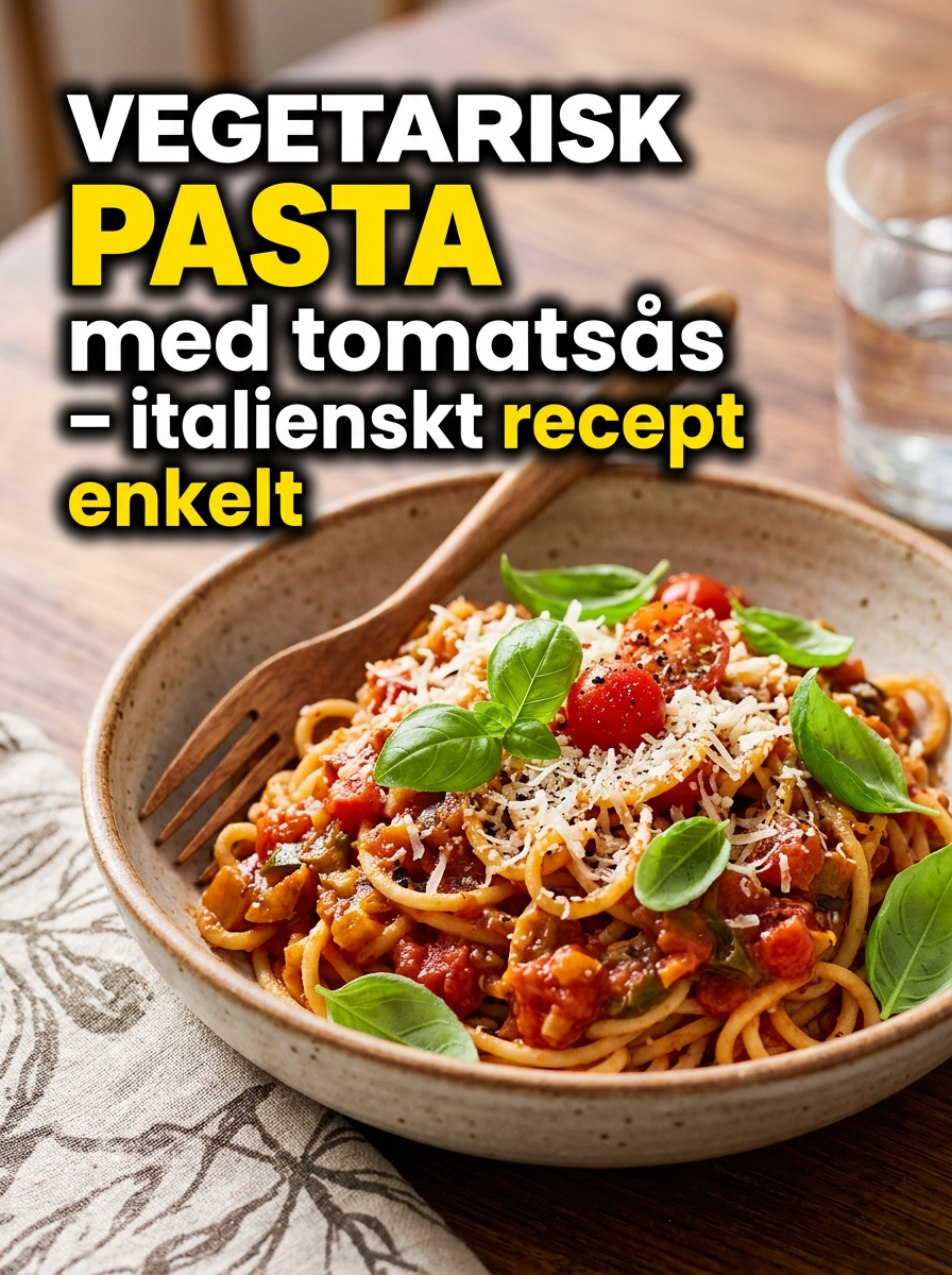 Vegetarisk pasta med tomatsås: enkelt och gott italienskt recept